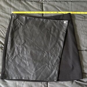 Club Monaco Black Faux-Leather Overlay Mini Skirt